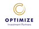 Optimize logo with circular icon in yellowish tones